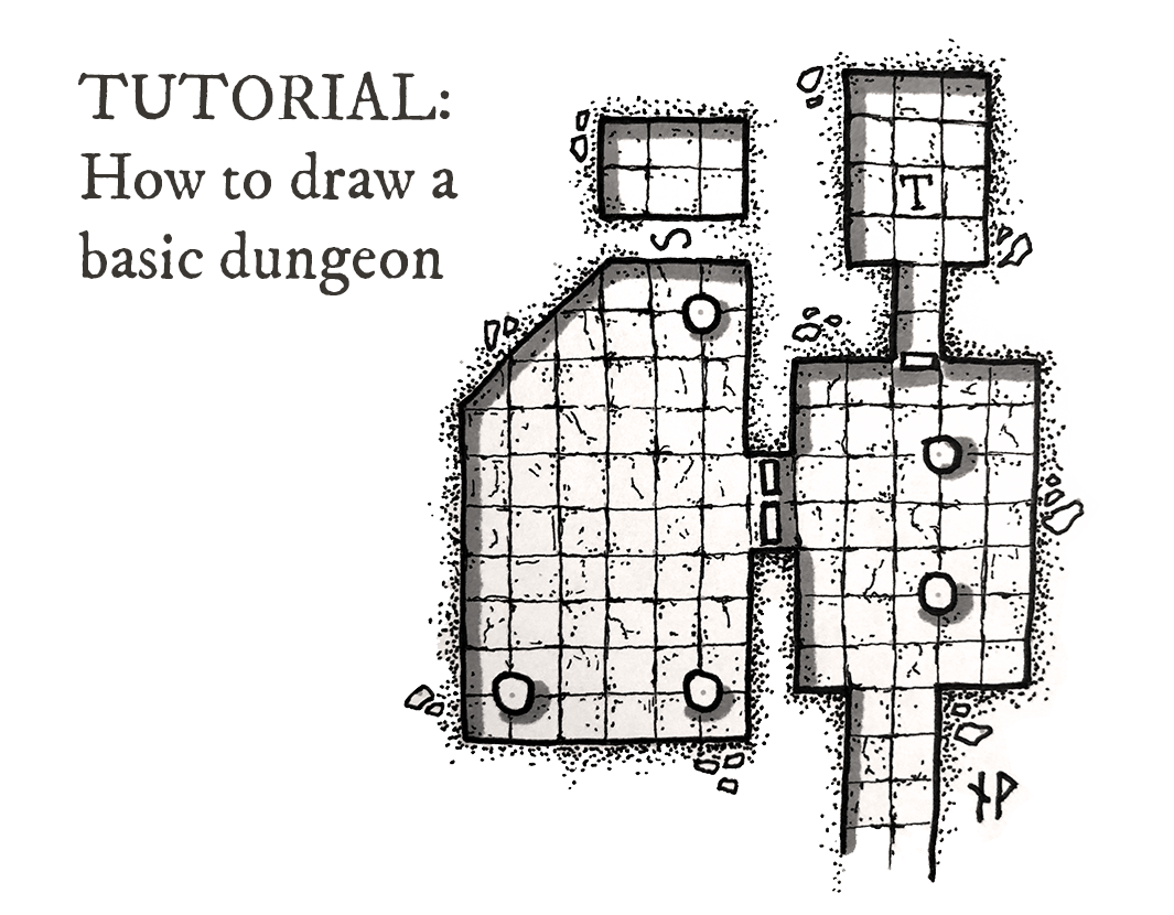 hand drawn dungeon map