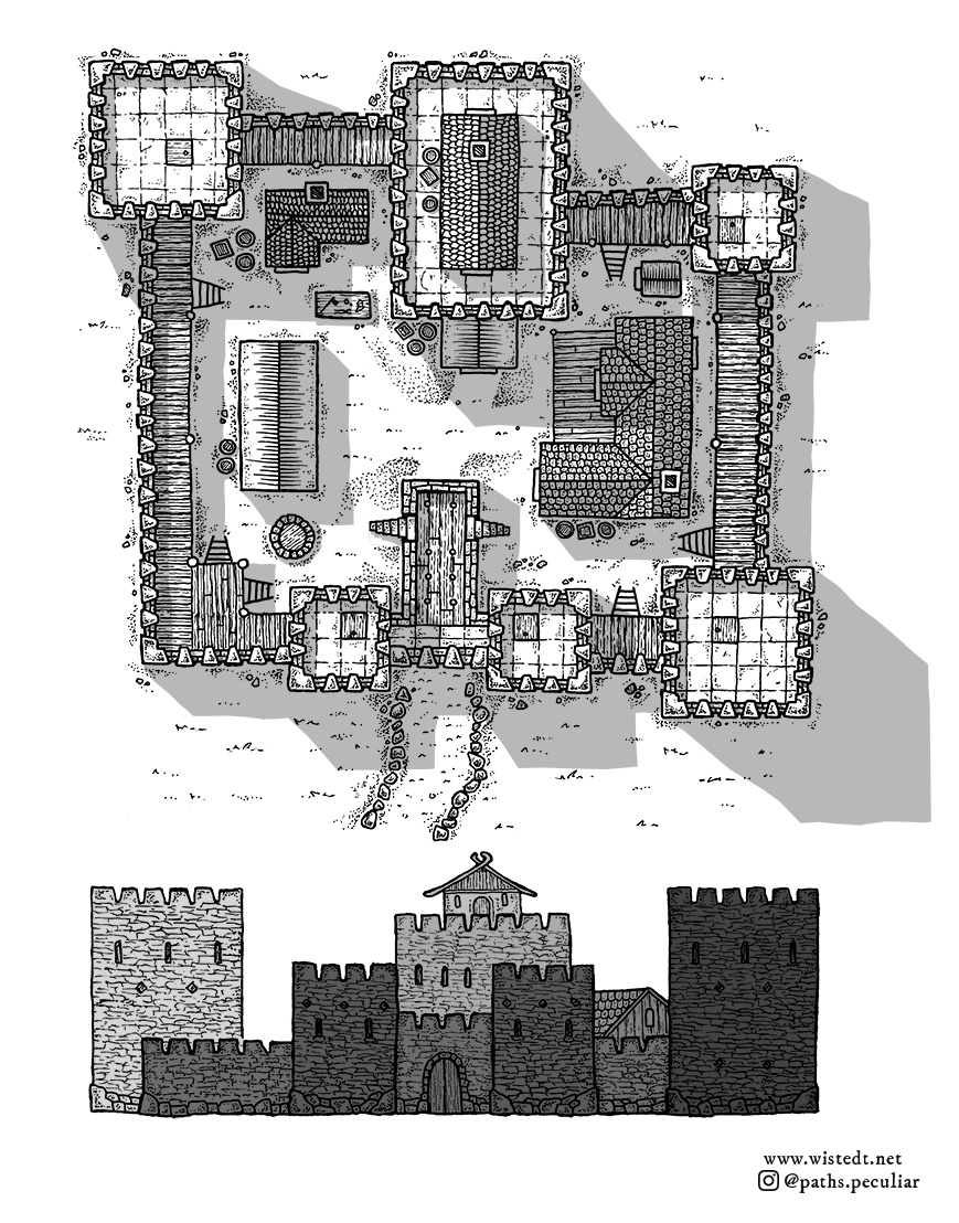 Medieval fantasy castle map - Paths Peculiar
