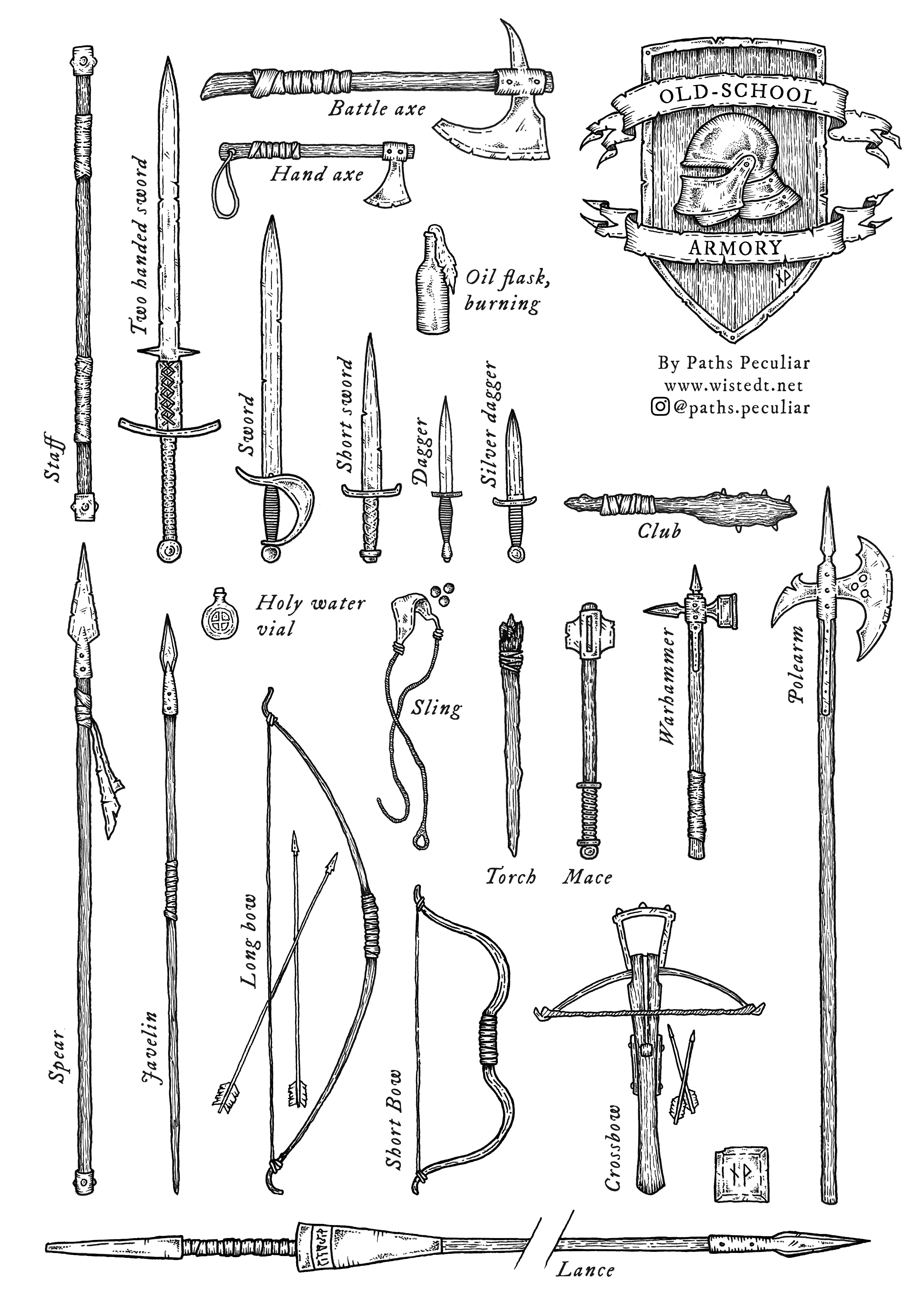medieval weapons names